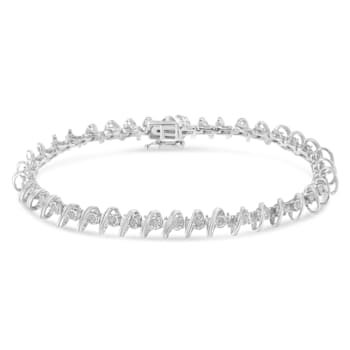 Sterling Silver 1/2ct TDW Rose-Cut Diamond Tennis Bracelet (I-J,
I3-Promo) - 7"