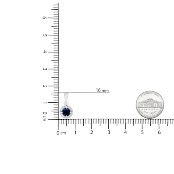 Sterling Silver 3/4ctw Blue Diamond Solitaire 18" Pendant
w\chain(Blue Color, I1-I2 Clarity)