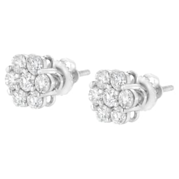 14K White Gold 1.0ctw Diamond Composite Stud Earrings