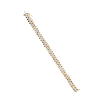 10K Yellow Gold 5.0ctw Diamond Double Row S-Link Cuban Bracelet (J-K
Color, I2-I3 Clarity) 7" Inches