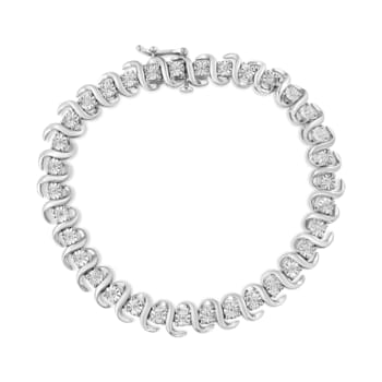 Sterling Silver 1/3ctw Miracle-Set Diamond "S" Link Tennis
Bracelet (I-J Color, I3 Clarity)