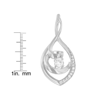 10K White Gold 1/4 Cttw Brilliant-Cut Round Diamond Spiral Link 18"
Pendant Necklace