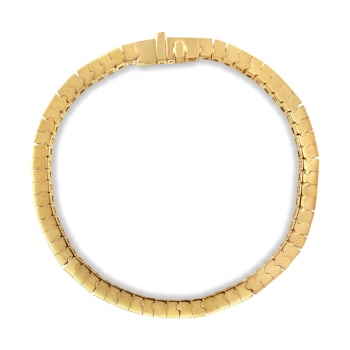 14K Yellow Gold 8 5/8ctw Baguette and Princess Cut Diamond Eternity Bracelet