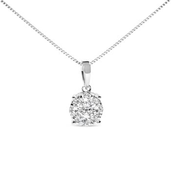 14k White Gold 0.50ctw Lab Grown Diamond Floral Pendant 18"
Chain(G-H Color, VS1-VS2 Clarity)