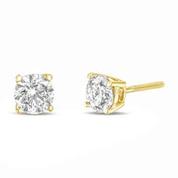 14K Yellow Gold 1.0 Cttw Round Lab Grown White Diamond 4-Prong Classic
Solitaire Stud Earrings