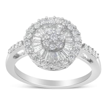 10K White Gold Diamond Cocktail Ring (1 ctw, H-I Color, SI2-I1 Clarity)