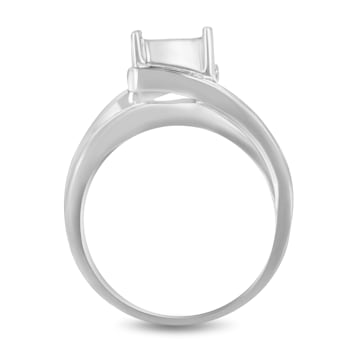 10K White Gold 1/3ctw Invisible Set Princess-cut Diamond Bypass Ring
(H-I Color, SI1-SI2 Clarity)