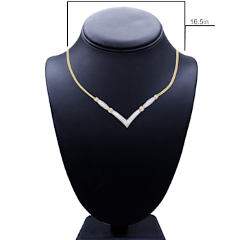 14K Two-tone Gold 2.0ctw Mixed Cut Diamond 'V' Shape Necklace (H-I
Color, SI2-I1 Clarity) - 18"