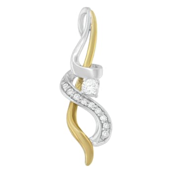 10K Two-tone Gold Espira 1/5ctw Diamond Intertwined Swirl Pendant
w\chain(J-K, I1-I2)