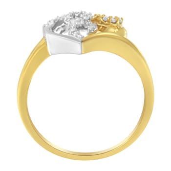 10K Two-Toned Gold Diamond Heart Shape Cluster Ring (1/6 Cttw, H-I
Color, I1-I2 Clarity)