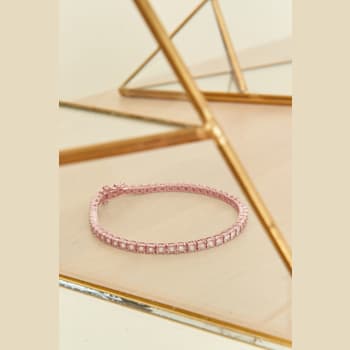 10K Rose Gold Over Sterling Silver 1.0ctw Miracle-Set Diamond Bezel
Tennis Bracelet