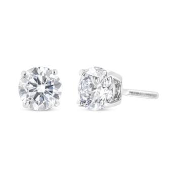 3.00ctw Round Lab Grown Diamond Solitaire 14K White Gold Stud Earrings