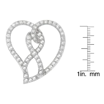 14K White Gold 1.0ctw White Diamond Awareness Ribbon & Open Heart
18" Pendant w\chain