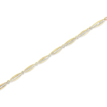 14K Yellow Gold 1-1/2 Ctw Round Mixed Cut Diamond 7" Tennis
Bracelet (H-I Color, I1-I2 Clarity)