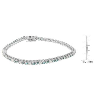 14K White Gold 4 5/8ctw Blue Diamond Bracelet