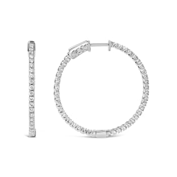 14K White Gold 1 1/2 Cttw Lab Grown Diamond Inside Out Hoop Earrings
(G-H Color, VS2-SI1 Clarity)