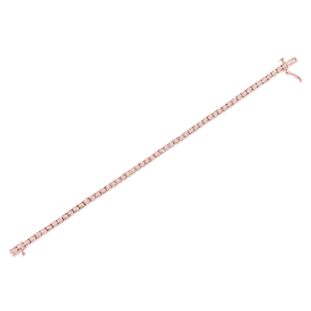 10K Rose Gold Over Sterling Silver 1.0 Cttw Round-Cut Diamond Tennis Bracelet