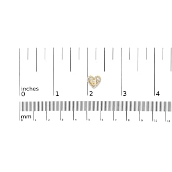14K Yellow Gold Over Sterling Silver 1/2 Cttw Mixed Diamond Composite
Heart Shaped Stud Earring