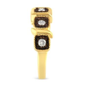10K Yellow Gold Over Sterling Silver Miracle-Set Diamond Ring(1/4ctw,
J-K Color, I2-I3 Clarity)