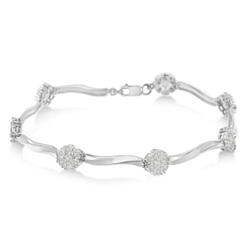 Sterling Silver 1.0ctw Diamond Link Bracelet