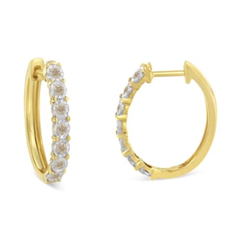 10K Two-Toned Gold Diamond Hoop Earring 1/2ctw