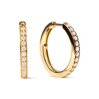 10K Yellow Gold 1/2 Cttw Round-Cut Diamond Hoop Earrings (I-J Color,
I2-I3 Clarity)