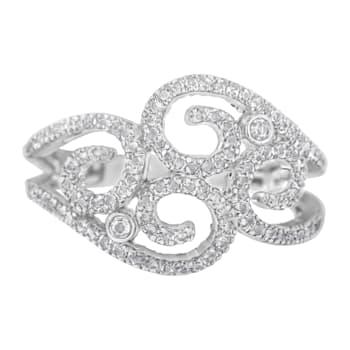 14K White Gold Round Cut Diamond Cluster Ring (1/2 cttw, SI1-SI2
Clarity, H-I Color)