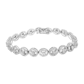 Sterling Silver 1/2ct TDW Diamond Tennis Link Bracelet (I-J,I3) - 7"