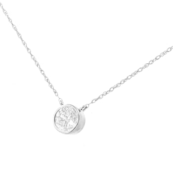 10K White Gold AGS Certified 1/5ctw Diamond Solitaire 16-18"
Necklace (H-I Color, SI1-SI2 Clarity)