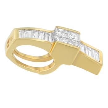 14K Yellow Gold 1 1/10ctw Mixed Cut Overlapping Diamond Drop Pendant
w\chain(H-I, SI1-SI2)