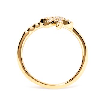 10K Yellow Gold 1/10ctw Diamond  Palm Tree Statement Ring (H-I Color,
I1-I2 Clarity)