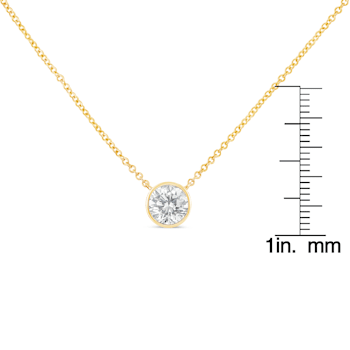 10K Yellow Gold 1/5ct Diamond Modern Bezel-Set Solitaire Necklace (H-I
Color, SI2-I1 Clarity)