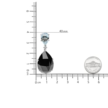 18K White Gold Onyx Pear and Blue Topaz Pear Gemstone with Diamond
Accent Teardrop Dangle Earrings