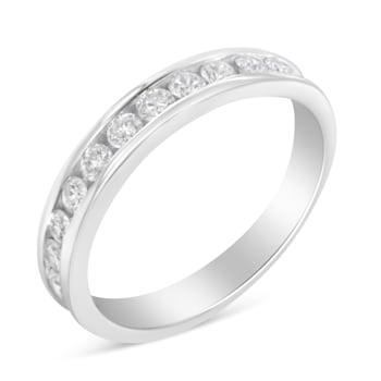 18K White Gold IGI Certified 1/2ctw Diamond Channel Set Eternity
Band(H-I Color, I1-I2 Clarity)