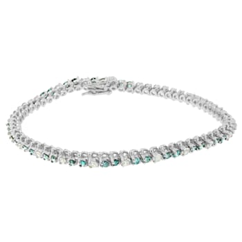 14K White Gold 4 5/8ctw Blue Diamond Bracelet