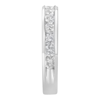 18K White Gold IGI Certified 1.0ctw Diamond Channel-Set Half-Eternity
Band(E-F Color, I1-I2 Clarity)