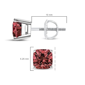 14K White Gold 1 1/2ctw Lab Grown Pink Cushion Set Classic Diamond
Solitaire Stud Earrings