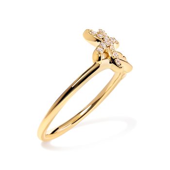 10K Yellow Gold 1/10ctw Diamond  Palm Tree Statement Ring (H-I Color,
I1-I2 Clarity)