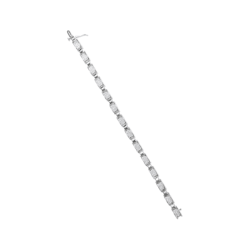 14K White Gold 2.0ctw Princess Diamond Invisible Set Link Bracelet (H-I
Color, SI2-I1 Clarity) - 7"