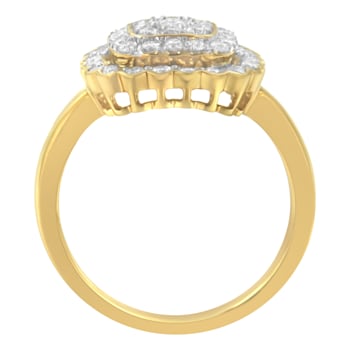 10K Yellow Gold Over Sterling Silver Diamond Cocktail Ring (3/4 Cttw,
J-K Color, I2-I3 Clarity)