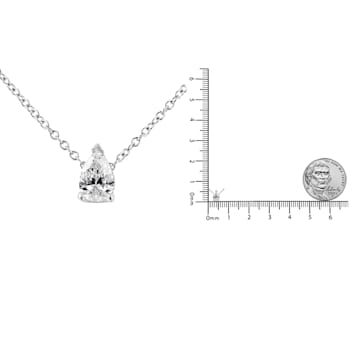 14K White Gold 1/10ctw Pear Shape Lab Grown Diamond Solitaire Necklace
(F-G Color, VS2-SI1 Clarity)