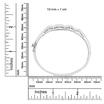 14K White Gold 3 1/3ctw Invisible Set Princess-Cut Diamond Wave Bangle Bracelet