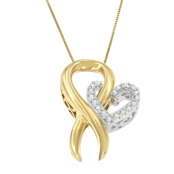 10K Yellow Gold Over Sterling Silver 1/10ctw Diamond Heart Pendant
w\chain(H-I, I1-I2)