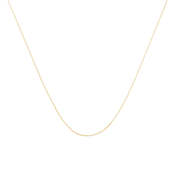 Solid 10K Gold 0.5mm Rope Chain Unisex Necklace - Size 18"