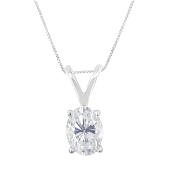 IGI Certified 10K White Gold 3/8ctw Diamond Oval Pendant w\chain(I-J
Color, I1 Clarity)