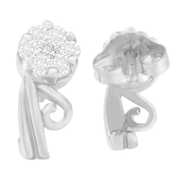 14K White Gold 1/2ctw Round Cut Diamond Earrings