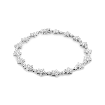14K White Gold 1 1/5ctw Diamond Flower Blossom Link Bracelet (H-I Color,
SI1-SI2 Clarity) - Size 7"