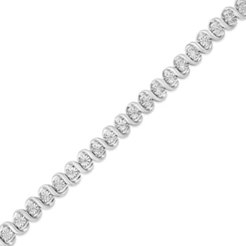 Sterling Silver 1/3ctw Miracle-Set Diamond "S" Link Tennis
Bracelet (I-J Color, I3 Clarity)