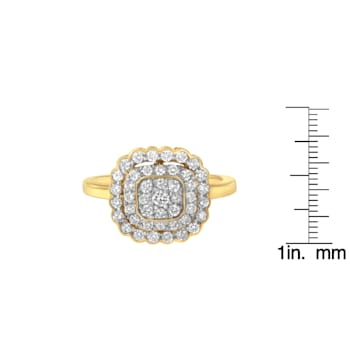 10K Yellow Gold Over Sterling Silver Diamond Cocktail Ring (3/4 Cttw,
J-K Color, I2-I3 Clarity)