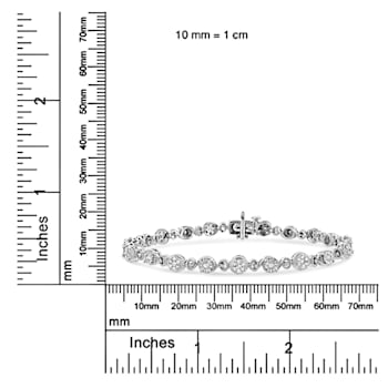 1.00ctw White Diamond Swirl Sterling Silver Tennis Bracelet